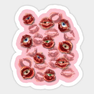 Eyeball in lip prints Sticker